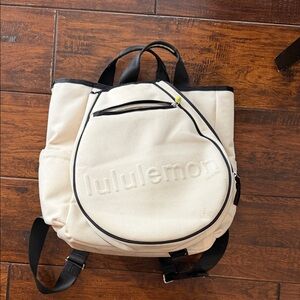 lululemon athletica White Backpack with Black Accents